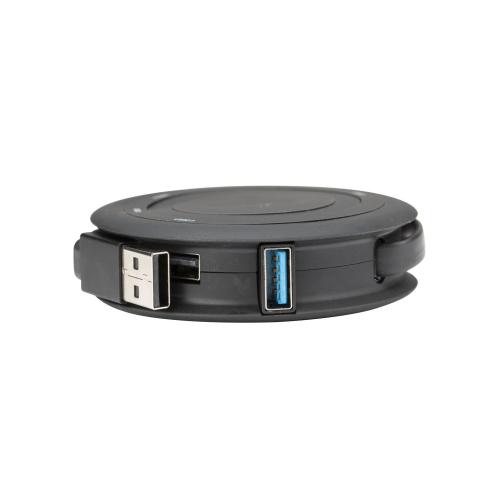 Achat hub USB avec adaptateur type C - noir - logo lumineux blanc - Import - noir