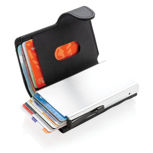 Achat Porte-cartes anti RFID en aluminium et PU - noir