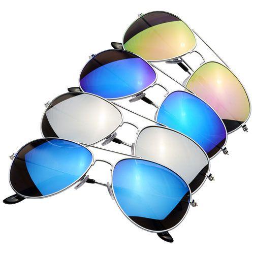 Achat Lunettes de soleil Aviator avec verres réfléchissants colorés - argenté