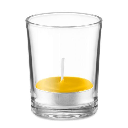 Achat Bougie dans verre transparent - jaune