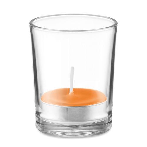 Achat Bougie dans verre transparent - orange
