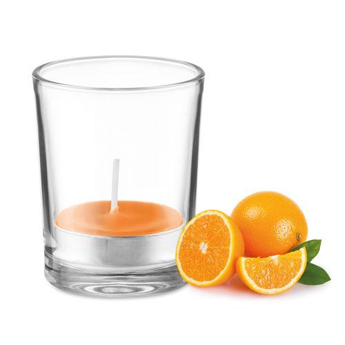 Achat Bougie dans verre transparent - orange
