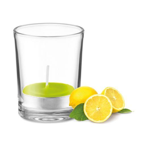 Achat Bougie dans verre transparent - jaune citron