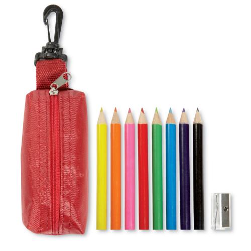 Achat Trousse  8 crayons de couleur - rouge