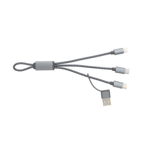 Achat Mini câble tressé 4 en 1 - gris