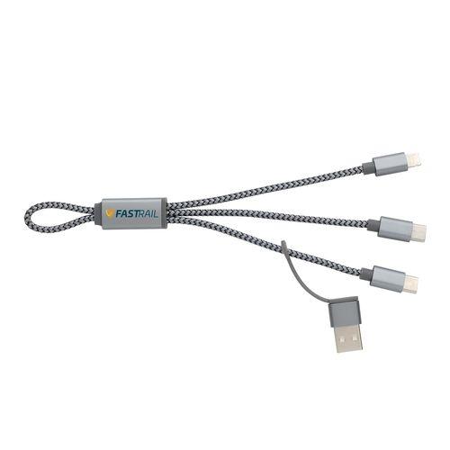 Achat Mini câble tressé 4 en 1 - gris
