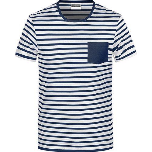 Achat T-shirt bio rayé Homme - bleu marine
