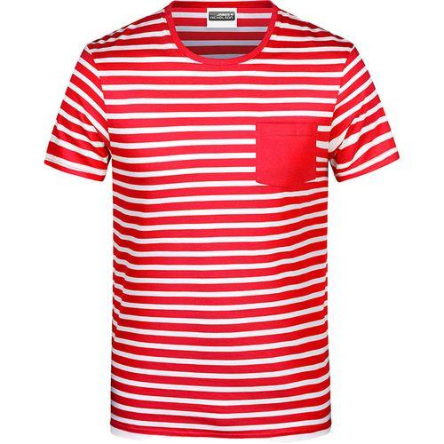 Achat T-shirt bio rayé Homme - rouge