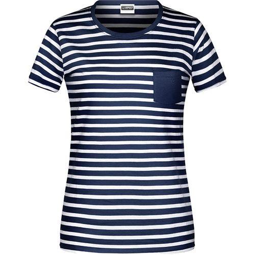 Achat T-shirt bio rayé Femme - bleu marine