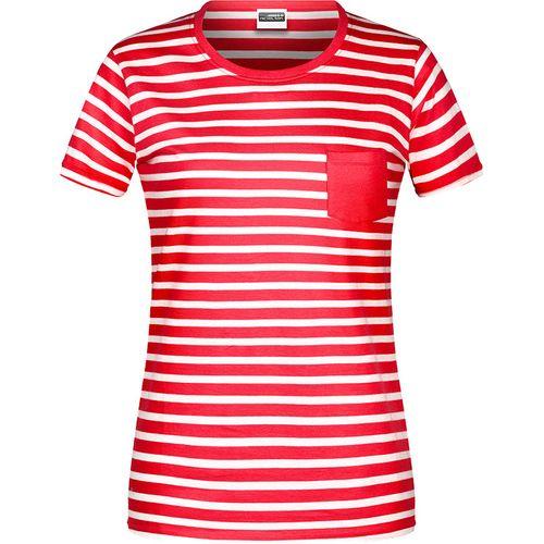 Achat T-shirt bio rayé Femme - rouge