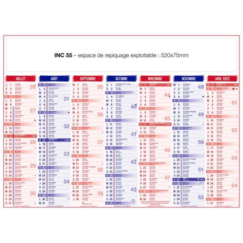 Achat CALENDRIER STANDARD INC 55 (550 x 405 mm) - rouge