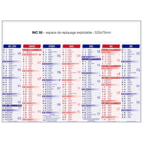 Achat CALENDRIER STANDARD INC 55 (550 x 405 mm) - rouge