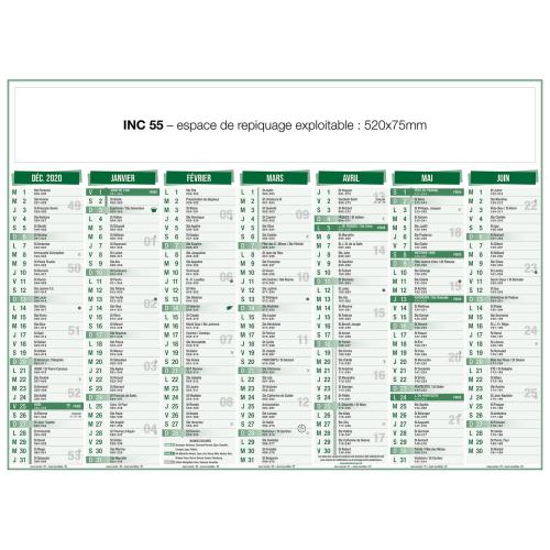 Achat CALENDRIER STANDARD INC 55 (550 x 405 mm) - vert