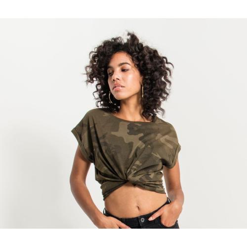 Achat T-shirt femme camouflage - camouflage olive