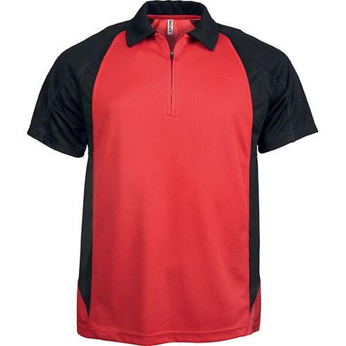 Achat POLO BICOLORE SPORT MANCHES COURTES - rouge