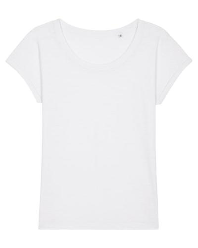 Achat Stella Rounder Slub - Le T-shirt slub femme bas de manche replié - White