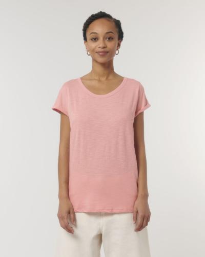 Achat Stella Rounder Slub - Le T-shirt slub femme bas de manche replié - Canyon Pink