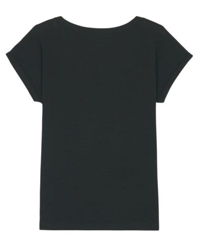 Achat Stella Rounder Slub - Le T-shirt slub femme bas de manche replié - Black