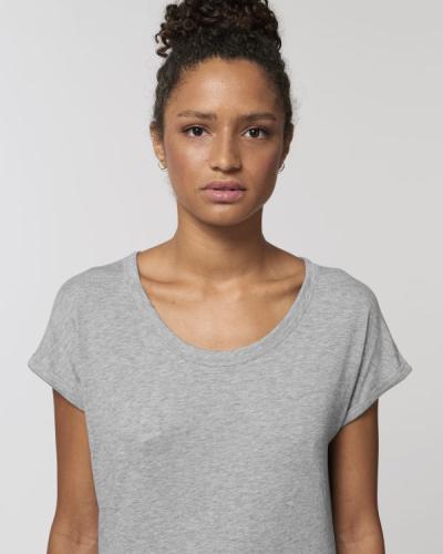 Achat Stella Rounder Slub - Le T-shirt slub femme bas de manche replié - Heather Grey Slub