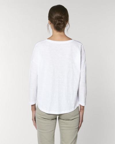 Achat Stella Waver Slub - Le T-shirt manches 3/4 femme à emmanchure descendue - White