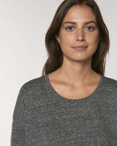 Achat Stella Waver Slub - Le T-shirt manches 3/4 femme à emmanchure descendue - Slub Heather Steel Grey