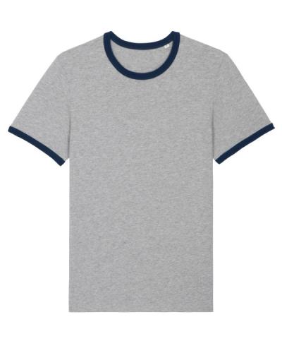 Achat Ringer - Le T-shirt bords contrastés unisexe - Heather Grey/French Navy