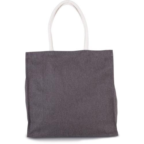 Grand sac shopping en polycoton - gris foncé chiné