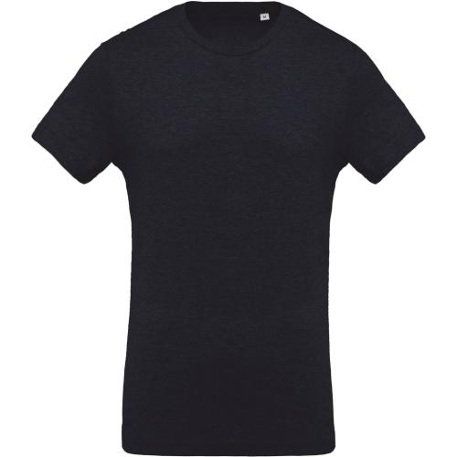 Achat T-shirt coton BIO col rond homme - bleu marine chiné