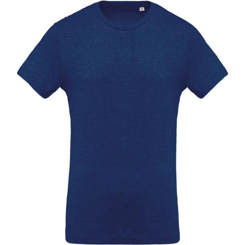 Achat T-shirt coton BIO col rond homme - bleu océan chiné