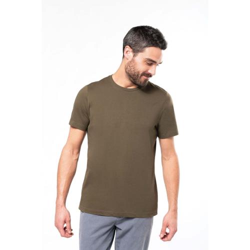 Achat T-shirt coton BIO col rond homme - vert mousse