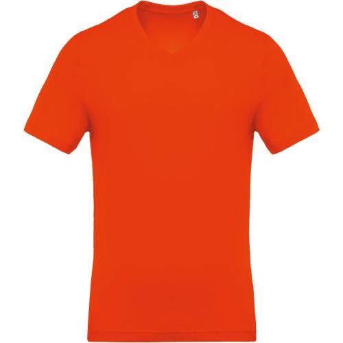 Achat T-Shirt col V manches courtes homme - orange