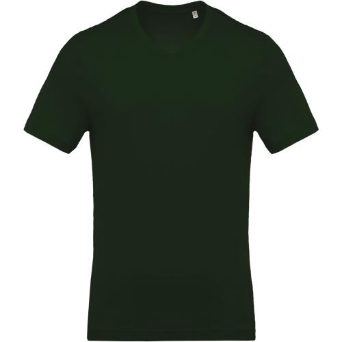 Achat T-Shirt col V manches courtes homme - vert forêt